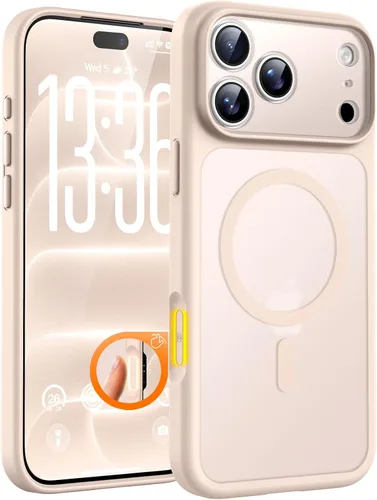 Vista 718 de TOCOL Funda magnética 3 en 1 para iPhone 15 Pro, mejorada [protección completa de cámara] con 2 protectores de pantalla, compatible con MagSafe Gris
