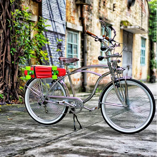Vista 6 de SENQI Campanas de bicicleta retro clásicas, cuerno de bicicleta, cuerno de árbol, bocina de tubo de presión de mano para adultos, decoraciones
