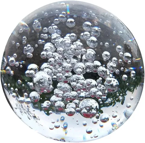 Vista 4 de Bola de cristal de burbujas pisapapeles hermosa bola de vidrio para bola decorativa, Lensball, fotografía, mirar adivinación o Feng Shui y bola