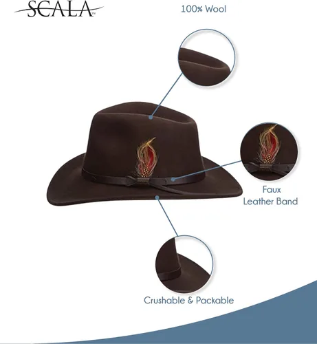 Vista 2 de Scala sombrero Classico de fieltro moldeable para hombre