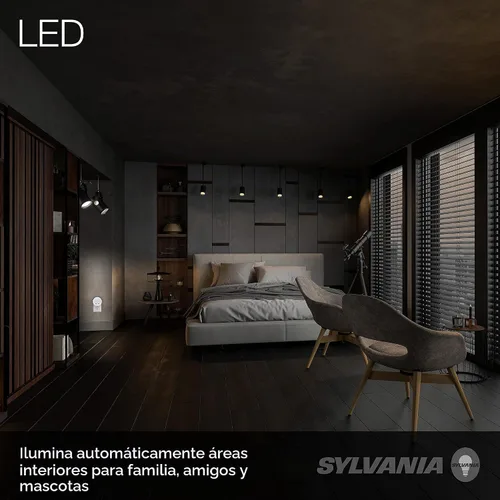 Vista 5 de LEDVANCE Sylvania - Luz nocturna LED con puertos USB duales, 22 años, del atardecer al amanecer, acabado esmerilado, 3000 K, blanco cálido Blanco