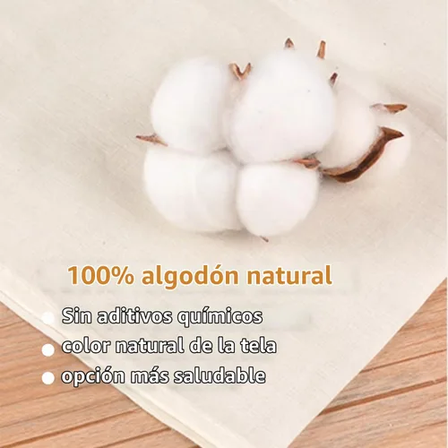 Vista 3 de 30 piezas de bolsas de especias de algodón natural para cocinar: 4x6, 6x8 Filtros de té reutilizables con cordón, ideales para colar sopas, bolsitas