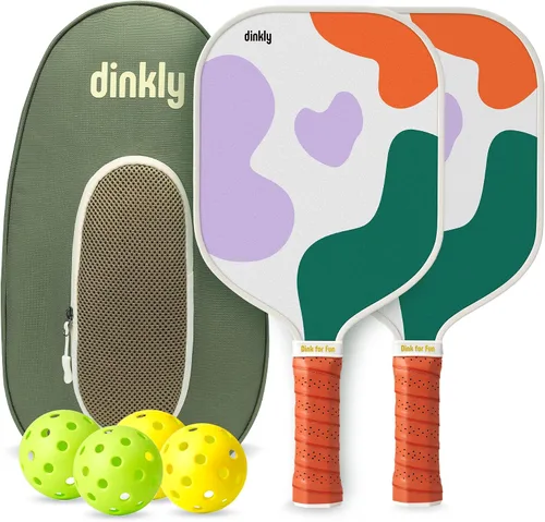 Vista 21 de Juego de 2/4 palas de pickleball - Raqueta de pickleball de grafito/fibra de vidrio aprobada por USAPA, 2 raquetas de pickleball, 4 pelotas y 1