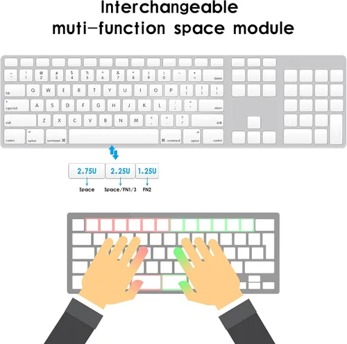 Vista 5 de Guffercty kred GK61X PCB Plate Case 60% Teclado personalizado Teclado RGB intercambiable en caliente Kit de bricolaje con cable Tyce-C para GK61X