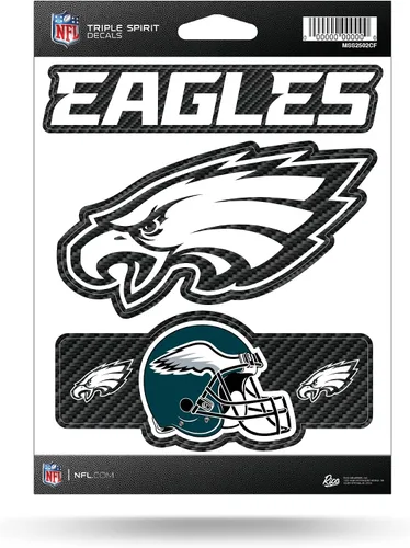 Vista 14 de Rico Industries NFL Football Triple Spirit Stickers Hoja de calcomanías triples