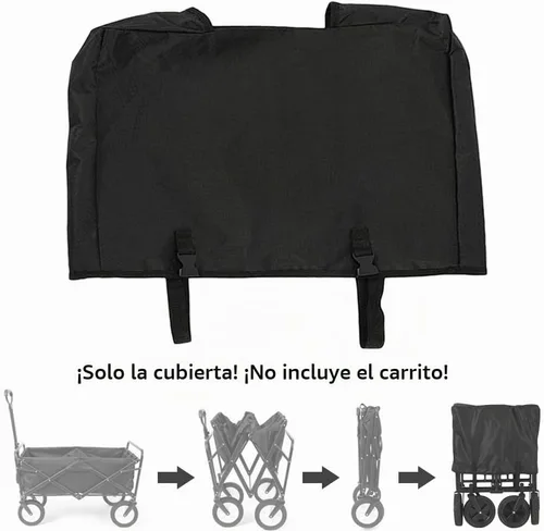 Vista 5 de Cubierta de Vagón Plegable Compatible con Carrito de Exterior y Jardín, Accesorios Antipolvo, 600D Resistente, 22"x17