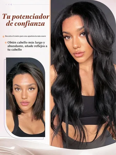Vista 5 de PANEWAY Toppers de pelo de 7 x 7 pulgadas para mujeres con cabello fino, pelucas de 20 pulgadas para mujer, 1B
