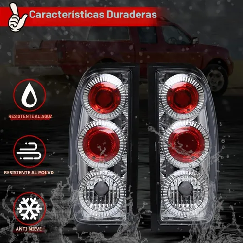 Vista 3 de Luces traseras Nixon Offroad para Nissan Frontier 1998-2004 Carcasa cromada/lente transparente.