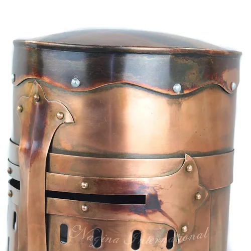 Vista 4 de Swaggersoul - Casco medieval de armadura de caballero cruzado templario Armadura espartana griega romana Tamaño libre para disfraces
