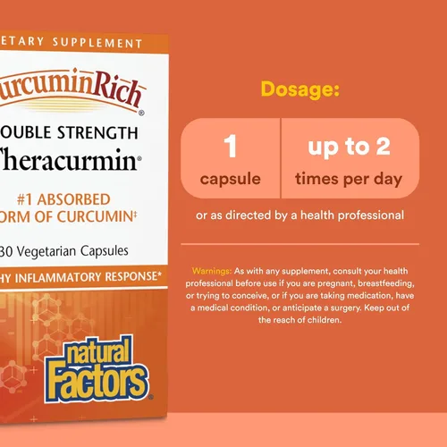 Vista 3 de Suplemento Curcumina Natural Factors CurcuminRich Theracurmin de doble fuerza 0.0021 oz, 4543, 1, 1