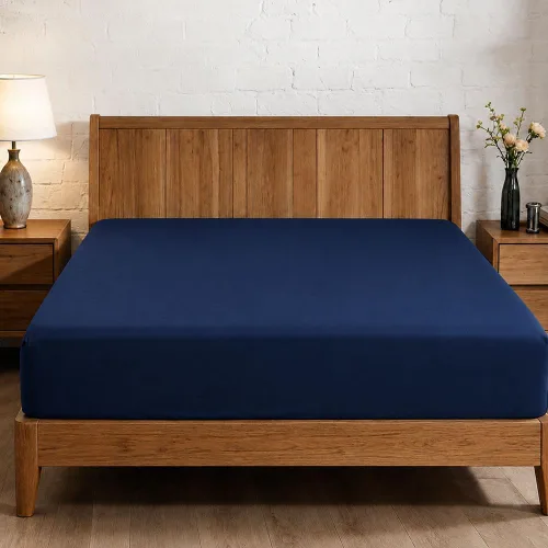 Vista 102 de Sábana bajera ajustable de lujo suave de 600 hilos, 100% algodón egipcio, sábana bajera ajustable individual con elástico alrededor, se adapta a