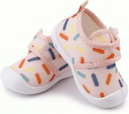 Vista 7 de WILLFUN Toddler Squeaky Shoes Baby Boy Girl First-Walking Sneakers Infant Soft Sole Little Kid Trainers for 0-3-Year-old First Walkers