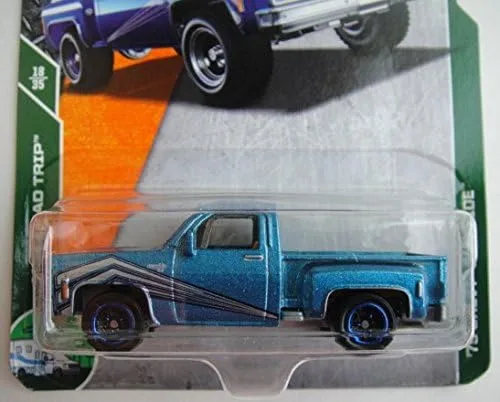 Vista 2 de Matchbox VIAJE POR CARRETERA, AZUL '75 CHEVY STEPSIDE 18/35 65 TARJETA ANIVERSARIO