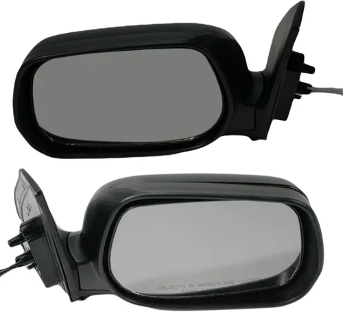 Vista 212 de TRQ Conjunto de 2 piezas de espejo lateral para conductor y pasajero, ajuste eléctrico, sin calefacción, sin memoria, color negro, compatible