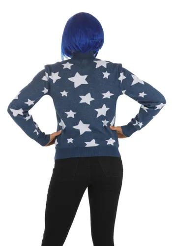 Vista 6 de Disfraz de Suéter Azul con Estrellas para Adulto de Coraline Multicolor