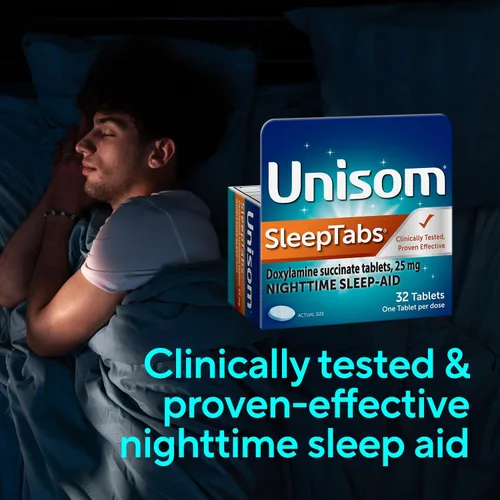 Vista 12 de Unisom SleepTabs, Ayuda nocturna para dormir, succinato de doxilamina, 48 tabletas