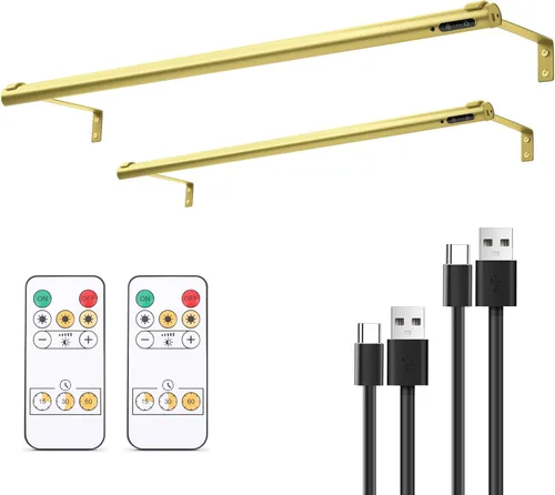 Vista 7 de Luz de imagen a pilas inalámbrica, luz de exhibición de pintura recargable/con enchufe de 31.5 pulgadas, luces de pared con control remoto con tres