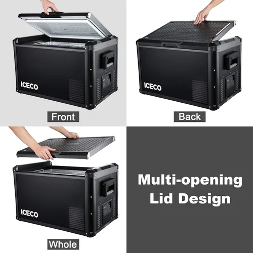 Vista 2 de ICECO VL 60 PRO - Refrigerador portátil de 63 cuartos de galón con compresor SECOP, congelador de 12 voltios para automóvil, hogar, campamento, RV