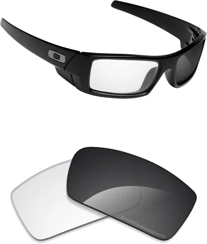 Vista 9 de Alphax Polarized Replacement Lenses for Oakley Gascan OO9014 60mm Sunglasses Glare Reduction Precision Cutting Espejo de oro de 24 quilates