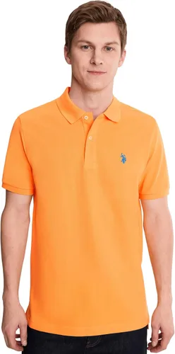 Vista 97 de Polo de piqué de algodón sólido para hombre con pequeño Pony Gris jaspeado