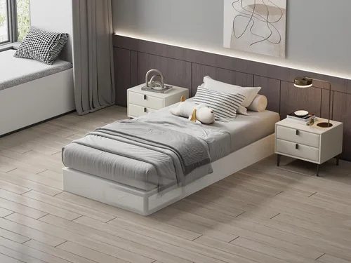 Vista 18 de Base de cama con somier de 3 pulgadas, tamaño individual, base de colchón de metal resistente con funda de tela, sin ruido, fácil montaje