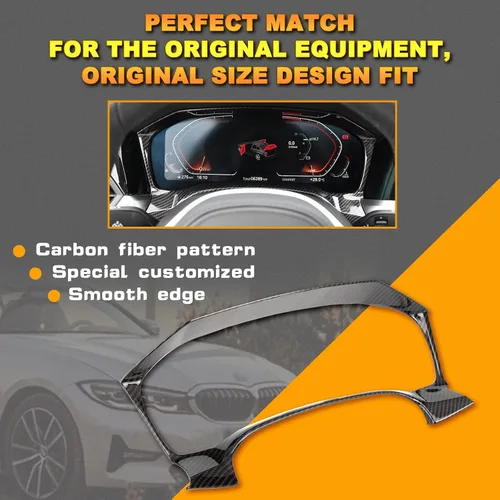 Vista 2 de Xotic Tech - Cubierta de marco de instrumentos para consola central interior, patrón de fibra de carbono, compatible con BMW Serie 3 G20 G28