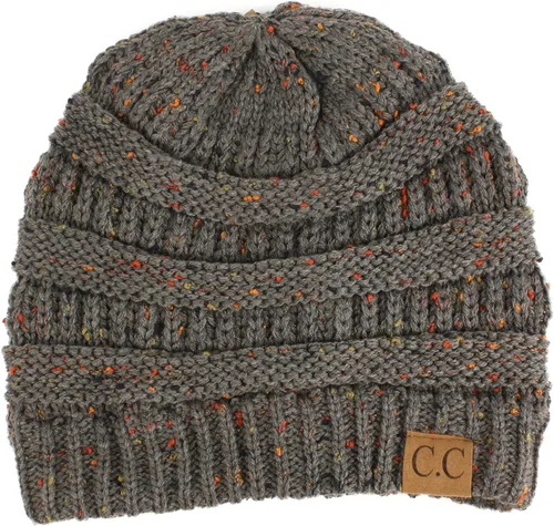 Vista 23 de CC Classic Winter Fall Trendy Chunky Stretchy Cable Knit Beanie Hat 2 tonos púrpura/azul marino