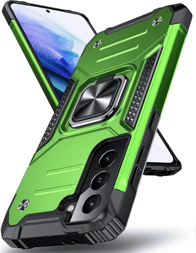 Vista 46 de DASFOND Diseñada para funda Galaxy S8 con soporte, anillo metálico giratorio mejorado de 360°, soporte kickstand de grado militar, resistente a
