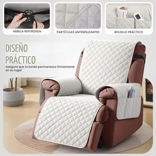 Vista 5 de KinCam Funda 100% impermeable para silla reclinable, fundas de sofá reclinable para mascotas, perros, funda de sofá reclinable, protector de muebles