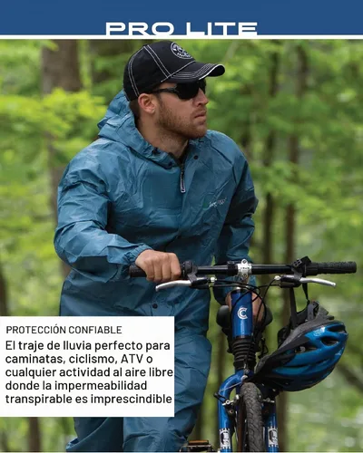 Vista 6 de FROGG TOGGS Traje de lluvia Pro Lite para hombre, chaqueta impermeable y Azul