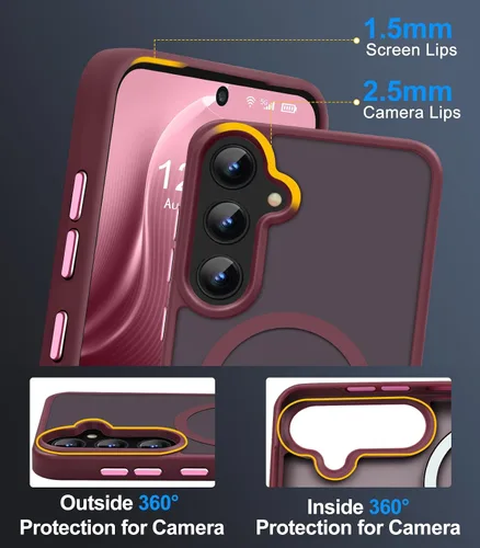 Vista 5 de Funda magnética avanzada para Samsung Galaxy S22 Plus delgada protectora [probada contra caídas de grado militar y compatible con MagSafe]