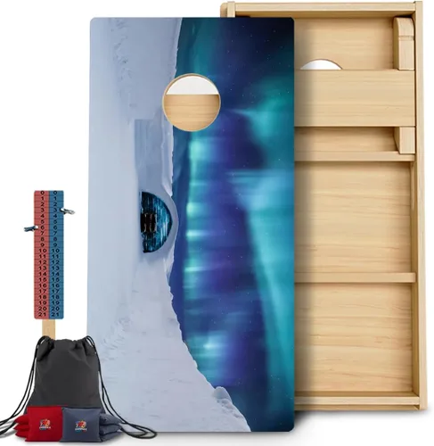 Vista 13 de CornholeGamesUSA Pro - Juego de tablas de Cornhole Fabricado en Estados Unidos Abedul báltico 3/4 Sin rebote Patas triples gruesas Dos 132