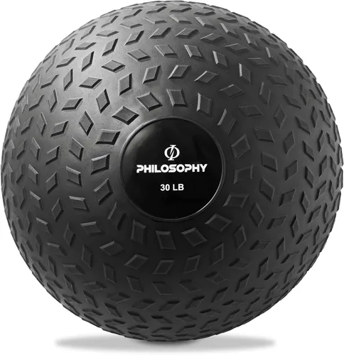 Vista 7 de Philosophy Gym Slam Ball - Pelota medicinal con peso y banda de rodadura de fácil agarre