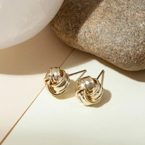 Vista 5 de PAVOI 14K Gold Plated Sterling Silver Post Love Knot Stud Earrings Gold Earrings for Women