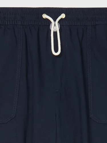 Vista 3 de Tommy Hilfiger Pantalón de algodón y lino con cordón para mujer con trabillas para dominar