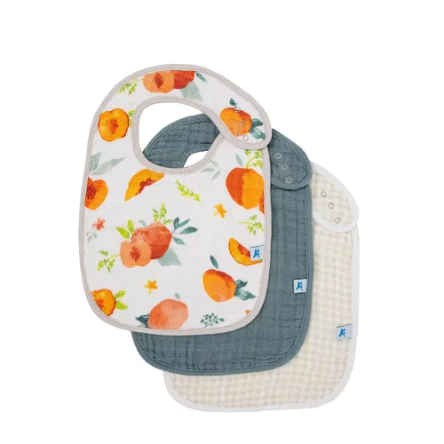 Vista 14 de Little Unicorn Paquete de 3 baberos clásicos de alta calidad, ajustable a medida que crece el bebé, tela suave en la piel, ideal para los que comen
