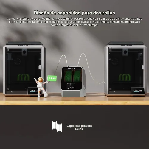 Vista 2 de Secador de Filamento Oficial Creality Space Pi Plus, Compatible con Material PLA PETG ABS de 1.75mm/2.85mm, Deshidratador de Filamento, Soporte