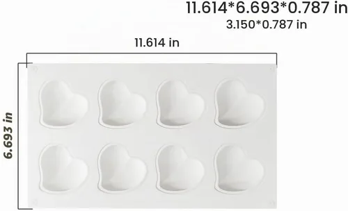 Vista 3 de Molde de silicona para chocolate con forma de corazón, accesorios para tartas, moldes de cocina, cubitos de hielo, galletas, pastelería, molde