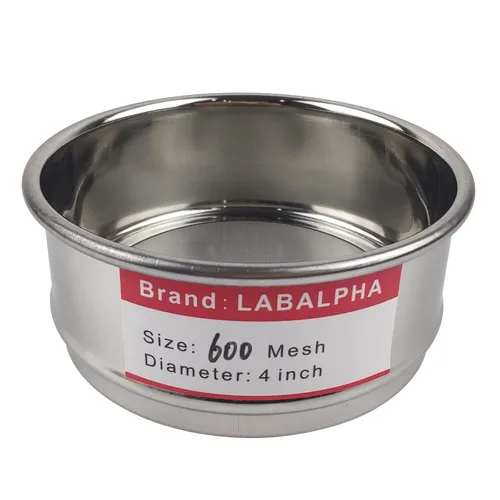 Vista 5 de LABALPHA Bandeja para tamices de laboratorio con tapa, 4'' de diámetro, acero inoxidable 304