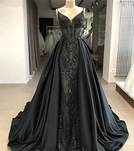 Vista 5 de Kumeng VerdeBorgoñaAzul Marino Lentejuelas Satén Sirena Prom Vestido de Fiesta de Noche Vestido de Celebridad Desmontable Tren