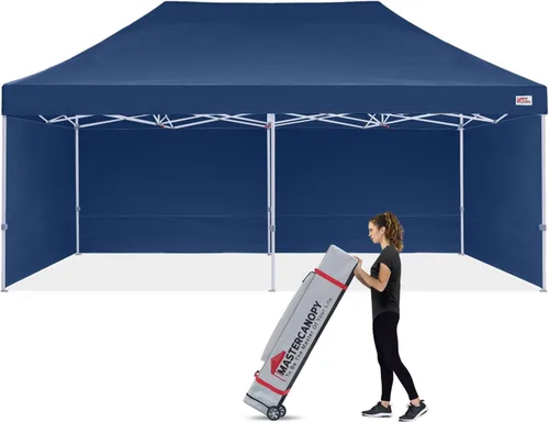 Vista 10 de MASTERCANOPY Carpa Plegable Resistente con Paredes Laterales (10x15, Blanco)