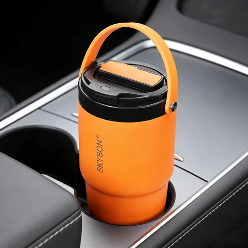 Vista 7 de Taza de café portátil para viajes, mini máquina de café expreso, taza térmica de 20 onzas con tapa, filtro eléctrico de extracción rápida, vaso