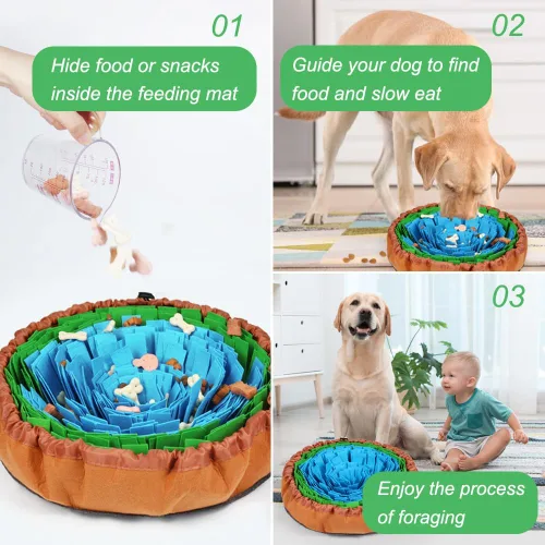 Vista 7 de Vivifying Tapete de olfateo para perros, tapete de alimentación de premios ajustable para comer lentamente y mantenerse ocupado, juguetes