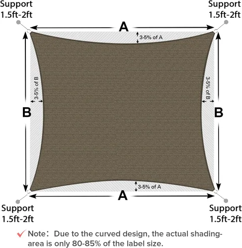 Vista 3 de Artpuch - Toldo triangular tipo vela para sombra, borde curvado, grado comercial, 5.46 oz/yd², permeable, para exteriores, terraza, patio, tamaños