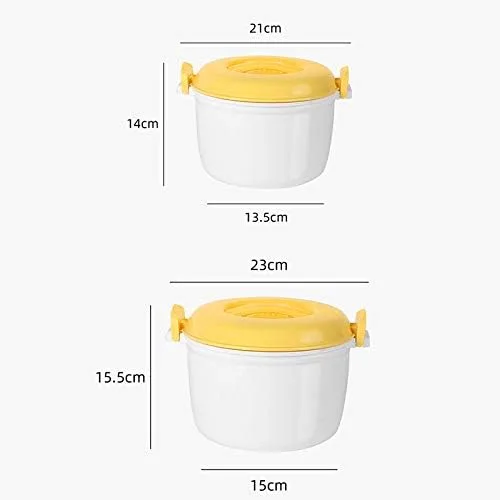 Vista 3 de Horno de microondas portátil Arrocera Vaporizador multifuncional 2800Ml Aislamiento Fiambrera Utensilios al vapor para microondas