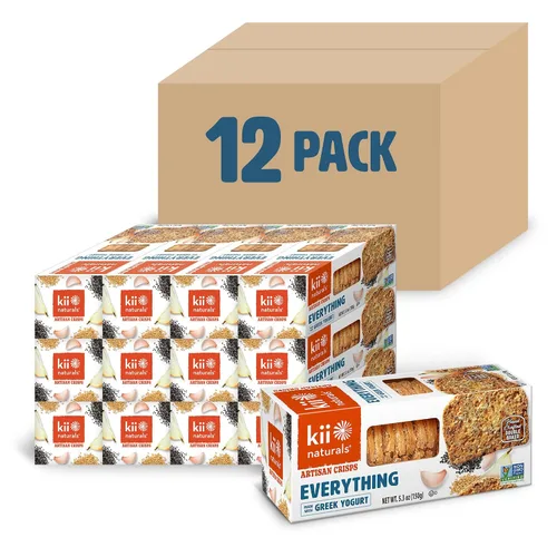 Vista 9 de Kii Naturals Tostadas artesanales, galletas tipo cracker para snacks saludables para queso, carnes, untables, tabla de charcutería - sin OMG