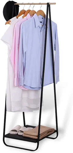 Vista 6 de JEFEE Perchero para colgar ropa, perchero simple para exhibición de almacenamiento de ropa, perchero de metal resistente, percheros de pie