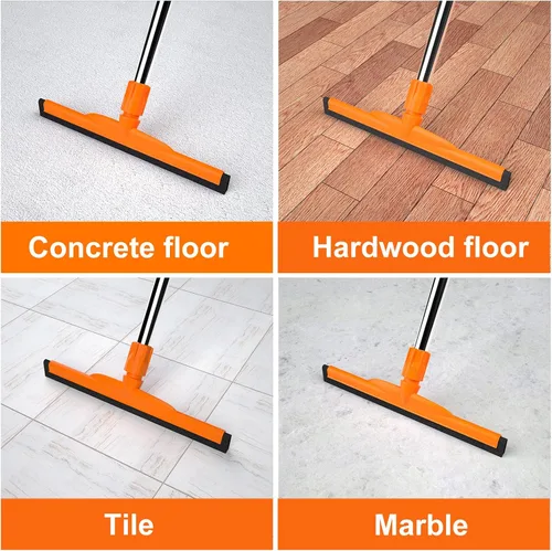 Vista 10 de ITTAR Escobilla de suelo resistente, mango ajustable de 62 pulgadas, hoja de espuma EVA, ideal para hormigón, garaje, patio y más