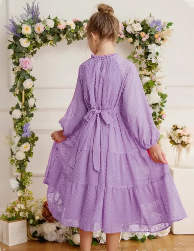 Vista 4 de GRACE KARIN Vestido casual para niñas de 5 a 12 años