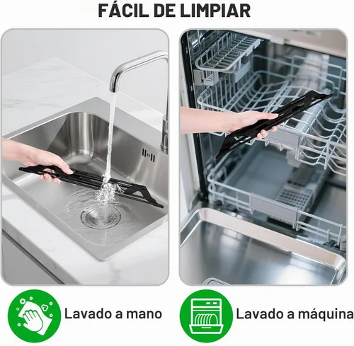 Vista 6 de HANZENMA Estante triangular para fregadero, estante multifuncional sobre la encimera, esterilla plegable para secar el fregadero, resistente al Negro